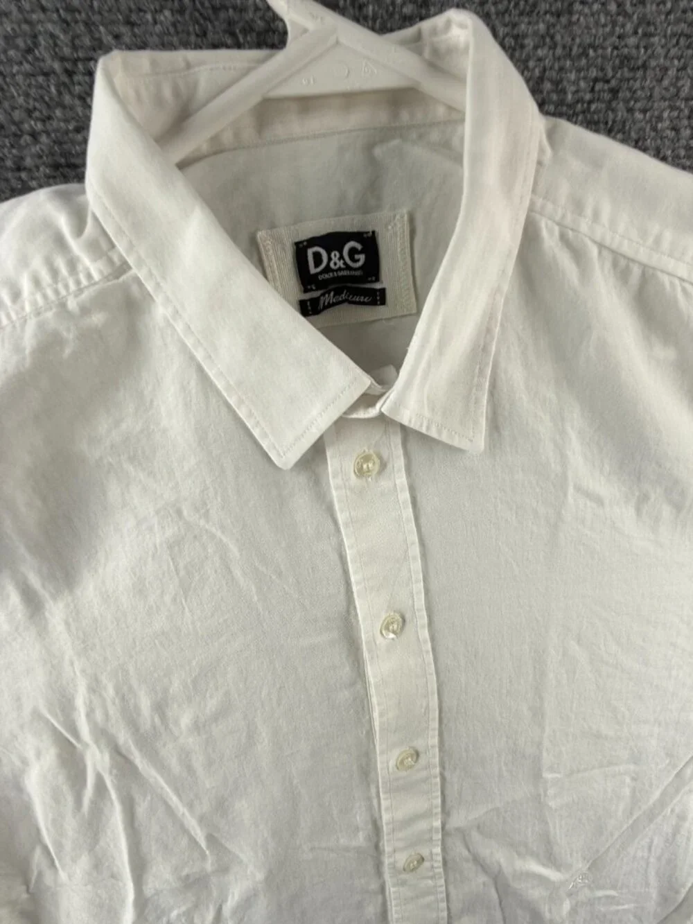 Dolce & Gabbana Button Up Shirt Medium White Long Sleeve Cotton Woven Designer